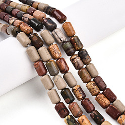 Пикассо Камень Нити бусин из натуральной яшмы пикассо/полихромной яшмы, баррель, 9.5~10.5x6~7 мм, отверстие : 0.7 мм, около 38 шт / нитка, 15.16~15.35 дюйм (38.5~39 см)