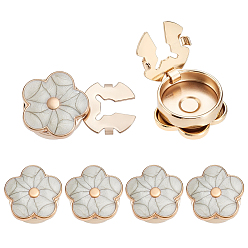 Half Round 6Pcs Zinc Alloy Cufflinks, with Enamel, Light Gold, Half Round, 17x17.5x7.5mm, Hole: 13mm