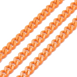 Оранжевый Латунная цепь с краской, окрашенная распылением, витая цепь, с катушкой, несварные, оранжевые, 6x5x2 мм, 32.8 футов (10 м) / рулон
