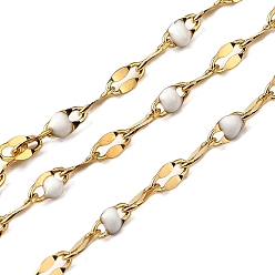 Белый 304 цепи натяжные нержавеющие, с эмалью, пайки, с катушкой, реальный 18 k позолоченный, белые, 2 мм