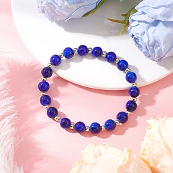 Розовато-лиловый Стеклянные бусины растянуть браслеты, круглые бусины с имитацией драгоценных камней, с латунным, реальный 18 k позолоченный, розовато-лиловый, внутренний диаметр: 2 дюйм (5.2 см)