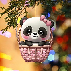 Бледно-фиолетовый Красный Панда с сердцем акриловые подвесные украшения, для украшения рюкзака, бледно-фиолетовый красный, 80 мм