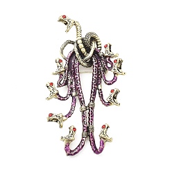 Античная Бронза Эмалевые штифты гидра, броши из сплава для одежды рюкзака, античная бронза, 99x57 мм