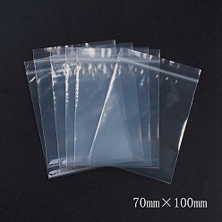 White Plastic Zip Lock Bags, Resealable Packaging Bags, Top Seal, Self Seal Bag, Rectangle, White, 10x7cm, Unilateral Thickness: 2.1 Mil(0.055mm), 100pcs/bag