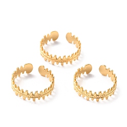 Золотой Ионное покрытие (ip) 304 перстни из нержавеющей стали, манжеты кольца, долговечный, рыбьей костью, золотые, размер США 6 3/4 (17.1 мм), 6 мм