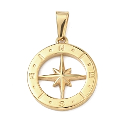 Другие 304 подвески из нержавеющей стали, золотые, компас, 28.5x25x3 мм, отверстие : 9x5 мм
