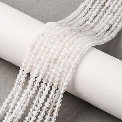 Хрусталь Природных кристаллов кварца бисер нитей, граненые, круглые, 2 мм, отверстие : 0.5 мм, около 226 шт / нитка, 15.55'' (39.5 см)