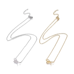 (52) Непрозрачная лаванда Ожерелья с подвесками из латуни с прозрачным кубическим цирконием и микропаве, с 304 кабельными цепочками из нержавеющей стали, бантом, разноцветные, 18.5 дюйм (47 см)