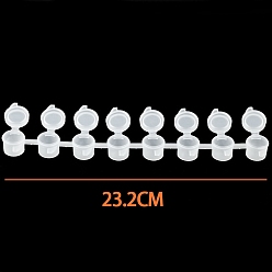 Белый Пластиковые краски горшки полоски, горшки мини-пустые стаканчики для краски с крышками, для художественных промыслов акварельный пигмент, белые, 23.2 см, емкость: 3 мл (0.10 жидких унций)