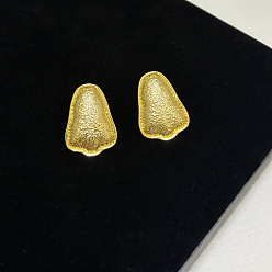 Golden Alloy Stud Earrings for Women, Nuggets, Golden, 30mm