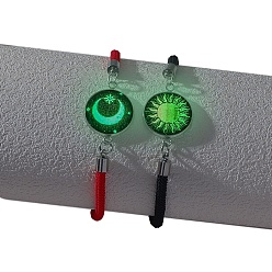 Луна 2Наборы браслетов со светящимися стеклянными звеньями на День святого Валентина, Пара светящихся в темноте браслетов на шнуре, луна, 6-7/8 дюйм (17.5 см)