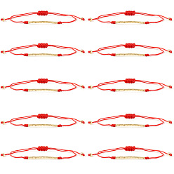 Красный 10шт. пластиковые бусины для плетения браслетов из бусин, плетеные браслеты из вощеного шнура для женщин, колонка, красные, 11.02 дюйм (28 см)