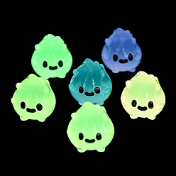 (52) Непрозрачная лаванда Хэллоуин светящееся украшение в виде пламени из смолы, микроландшафтные украшения, светится в темноте, разноцветные, 23.5x24x24.5 мм