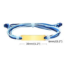 Розово-Коричневый Регулируемые браслеты из нержавеющей стали с ID-звеньями, со шнуром для женщин, розово-коричневый, 5-1/8~9-1/8 дюйм (13~23 см)