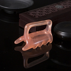 Темный Лосось Массажеры из смолы гуаша, ручной массаж шейного отдела позвоночника, темный лосось, 90x50x13 мм