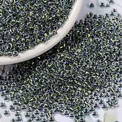 (RR3201) Magic Golden Olive Lined Crystal MIYUKI Round Rocailles Beads, Japanese Seed Beads, 8/0, (RR3201) Magic Golden Olive Lined Crystal, 3mm, Hole: 1mm, about 19000~20500pcs/pound