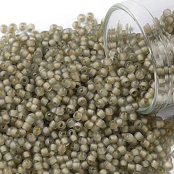 (369FM) Beige Lined Crystal Matte Toho runde Rocailles, japanische Rocailles, (369 fm) beige gefütterte Kristallmatte, 11/0, 2.2 mm, Bohrung: 0.8 mm, ca. 135000 Stk. / Pfund