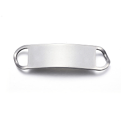 Нержавеющая Сталь Цвет Устойчивы к потускнению 201 соединители из нержавеющей стали, прямоугольные, цвет нержавеющей стали, 44.5x12x1 мм, отверстие : 6x9 мм