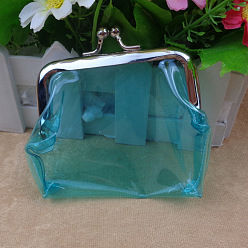 Синий Прозрачная трапециевидная сумочка для куклы ppc, с железным каркасом кошелька платинового тона, принадлежности для американских кукол, синие, 70x90 мм