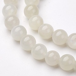 White Moonstone Natural White Moonstone Bead Strands, Dyed, Round, 6mm, Hole: 1mm, about 64pcs/strand, 15.5 inch