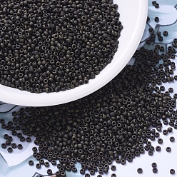 (RR2004) Матовый Металлический Темно-оливковый Миюки круглые бусины рокайль, японский бисер, (р-р 2004) матово-металлический темно-оливковый, 11/0, 2x1.3 мм, Отверстие: 0.8 мм, о 1100 шт / бутылка, 10 г / бутылка