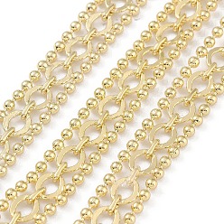 Настоящее золото 18K Латунные цепи с покрытием стойки, долговечный, пайки, с катушкой, без свинца и без кадмия, реальный 18 k позолоченный, ссылка: 8.5x2 mm