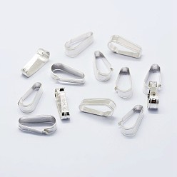 Серебро 925 серебристая линза на поруки, с печатью 925, серебряные, 9~10x6x3 мм, отверстие : 3x8.5 мм