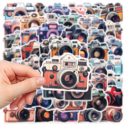 Mixed Color 50Pcs Waterproof PVC Camera Stickers Set, Adhesive Label Stickers, for Water Bottles, Laptop, Luggage, Cup, Computer, Mobile Phone, Skateboard, Guitar Stickers, Mixed Color, 56.6x43.9mm