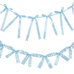 Светло-Голубой 2 стили баннеров с бантом из ткани, для вечеринок, фестивалей, украшений для дома, Небесно-голубой, 1480~1780 мм