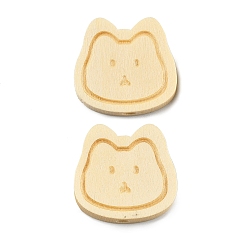 Cat Shape Деревянный шарик, тема животных, форма кошки, 18x19.5x5 мм, отверстие : 2 мм