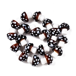 Кокосово-Коричневый Бусы лэмпворк ручной работы, гриб, кокосового коричневый, 22~23x19.5~20.5x19.5 мм, отверстие : 0.6~1 мм, около 20 шт / нитка, 17.32'' (44 см)