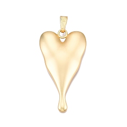 Матовый Золотой Цвет Стойки обшивки сплава большие кулоны, без свинца, без никеля и без кадмия, сердце, матовый золотой цвет, 81.5x45x7.5 мм, отверстие : 13.5x8 мм