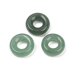 Зеленый Авантюрин Естественный зеленый авантюрин подвески, подвески в виде пончиков/пи-дисков, 15x5 мм, отверстие : 6 мм