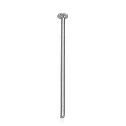 Stainless Steel Color Tarnish Resistant 304 Stainless Steel Flat Head Pins, Stainless Steel Color, 18x0.7mm(21 Gauge), Head: 1.7mm