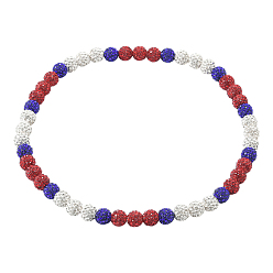 Кристалл 1 ожерелья из полимерной глины с круглыми бусинами и стразами, кристалл, 17.72 дюйм (45 см)