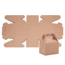 BurlyWood Foldable Kraft Paper Box, Gift Packing Box, Bakery Cake Cupcake Box Container, Rectangle, BurlyWood, Unfold: 42.7x22.5x0.03cm, Finished Product: 11.5x8.5x15cm.