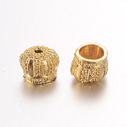 Golden Crown Alloy Bead Caps, Golden, 9x8mm, Hole: 2mm and 6mm