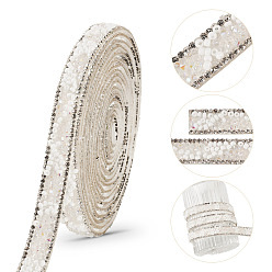 Белый Декоративная лента со стразами, аксессуары для костюма, белые, 12x2 мм