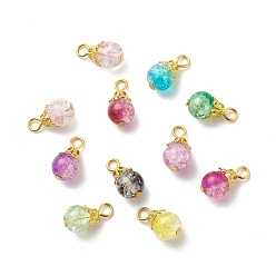 (52) Непрозрачная лаванда Хрустальные подвески из стекла, с железной фурнитурой, круглые, разноцветные, 15~15.5x8 мм, отверстие : 2.5 мм