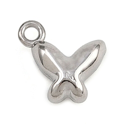 Бабочка 304 прелести нержавеющей стали, Тема океана, анти-тускнение, бабочка, 8x8.5x3.5 мм, отверстие : 1.2 мм