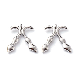 Платина Латунные подвески, долговечный, символы адинкра, платина, 16x14.5x2 мм, отверстие : 1.5 мм