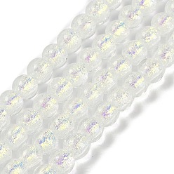 Прозрачный Нити из фольги в технике лэмпворк, круглые, прозрачные, 8.5x7 мм, отверстие : 1.4 мм, около 40 шт / нитка, 11.81'' (30 см)