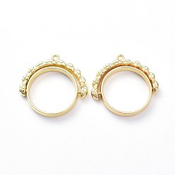 Light Gold Alloy Open Back Bezel Pendants, Rotating Pendants, for DIY UV Resin, Epoxy Resin, Pressed Flower Jewelry, Ring, Light Gold, 25.5x27x3.5mm, Hole: 1.5mm