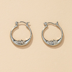 Платина Серьги-кольца из лунного сплава, платина, 15x15 мм