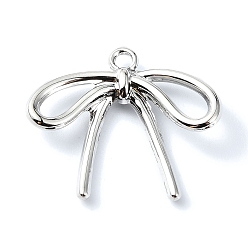 Платина Подвески из сплава, бантом, платина, 32x20x2.35 мм, отверстие : 1.5 мм