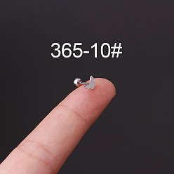 Бабочка 316l серьги из хирургической нержавеющей стали для хряща, цвет нержавеющей стали, бабочка, 6 мм, штифты : 0.8 мм