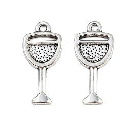 Античное Серебро Сплавочные подвески тибетского стиля, бокал, античное серебро, 19.5x9x1.5 мм, отверстие : 1.4 мм