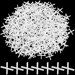 White 500Pcs Plastic Cross Tile Spacers for Tiling Positioning Clip Leveling System Construction, White, 17.5x17.5x2mm