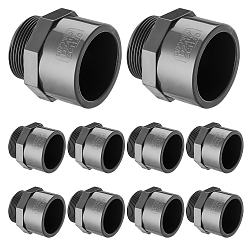 Black 1-1/2" SCH80 PVC Male Adapter, Threaded Pipe Fitting for Industrial Plumbing & Irrigation Systems, Black, 61x61x62mm