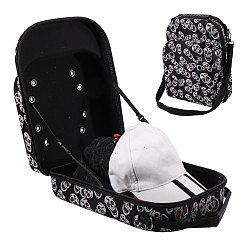 Black EVA Hat Storage Handbag, Hat Travel Case, Skull Pattern, Black, 325x270x130mm